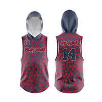 Ensemble de maillots sans manches à capuche personnalisés sublimés 7V7, imprimé léopard, vêtements de sport respirants pour adultes