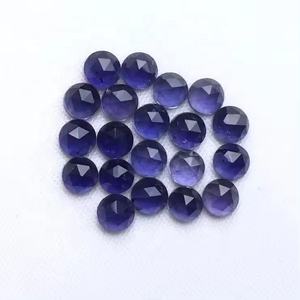 Acheter En Ligne 6mm Naturel Bleu Iolite Rose Cut Rond Lisse Cabochon Pierres précieuses de Guérison Lâche Bijoux Faits à la Main à un Prix Abordable - Product Image 2