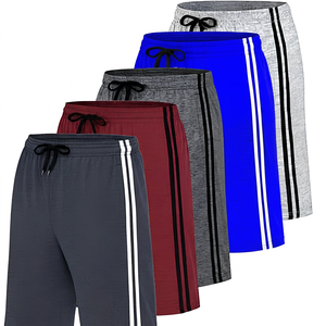 Men's Quick Dry <b>Board</b> Shorts Mid Waist Drawstring Casual Bermuda Shorts 100% Polyester Striped Pattern - Product Image 3