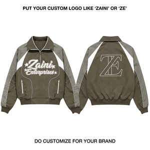 Premium 450 GSM Wool Blend <b>Windbreaker</b> Jacket <b>Red</b> Cream Contrast Panels Custom Chenille Patch Embroidery Logo - Product Image 1