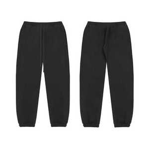 High Quality French Terry Cotton Oversized Baggy Sweatpants Custom Straight Curved Striped <b>Trousers</b> with Drawstring Rope - Product Image 3