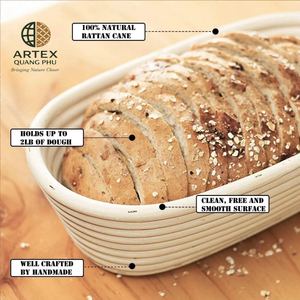 Juego de Cestas Ovaladas de Ratán Ecológicas para Fermentar Pan, Banneton Antiadherente para Levantar Masa, Vietnam ARTEX QUANG PHU - Product Image 6