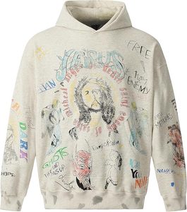 Sweat à capuche streetwear personnalisé 100 % coton, coupe oversize et ample, hiver, style français - Product Image 1