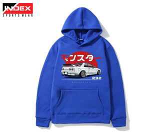 Felpa con Cappuccio Blu Navy da Uomo INDEX, Stampa Auto R32, Casual in Pile con Tasca Frontale, Abbigliamento Autunnale - Product Image 6