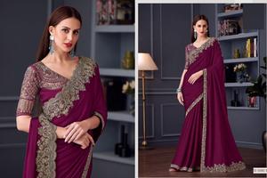 Ropa de fiesta de diseñador Concept Opium Silk Chiffon Saree & Chiffon Blusa de seda - Product Image 3