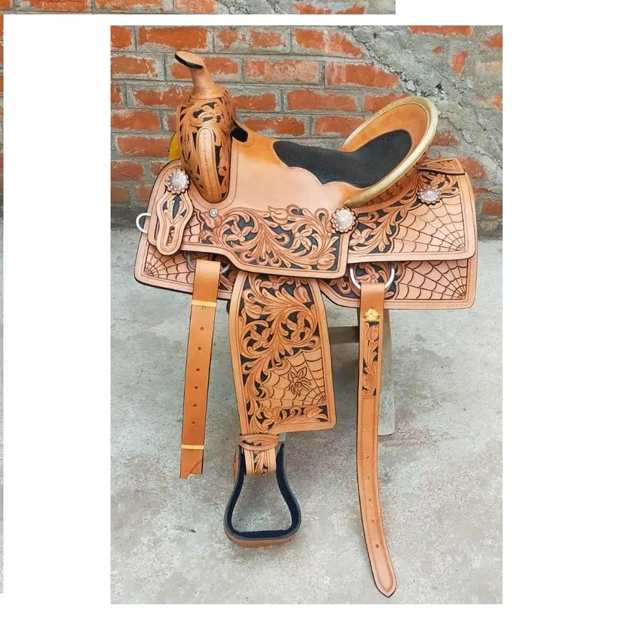 Best Quality Western horse saddles, HORSE genuine leather saddle folding