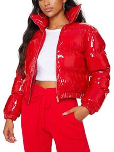 OEM Custom Women Jackets Long Sleeves Style Winter Hooded Coat Waterproof Zipper Cropped Puffer Jacket for Women Casual Wear - Product Image 3