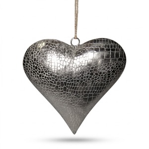 Metal Heart Hanging Ornament Set With Elegant Holiday Design For <b>Christmas</b> <b>Tree</b> Decoration Festive Home - Product Image 5