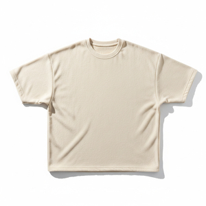 T-shirt vierge surdimensionné en coton et élasthanne respirant, coupe ample, unisexe, pour la gym et le sport, vente en gros - Product Image 1