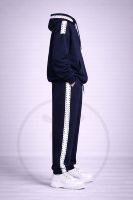 Setelan Training Pria Biru Dongker dengan Hoodie dan Celana Jogger, Pakaian Olahraga Kasual untuk Latihan dan Gym, Streetwear Desain Khusus