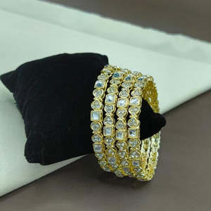 Gold Plated Crystal Stone <b>Bangles</b> <b>Set</b> - Product Image 1