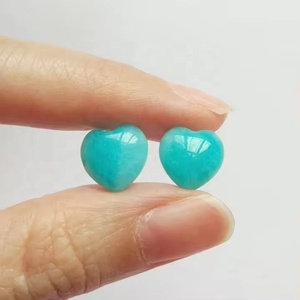7mm naturel Amazonite lisse coeur Cabochon pierres précieuses de guérison en vrac qualité supérieure bleu Amazonite lot de gros fournisseur en vrac - Product Image 3
