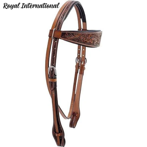 Hand <b>Tooled</b> Genuine <b>Leather</b> Western Horse Bridle Adjustable Buckle Equestrian Headstall for Riding Training Competition Ranch - Product Image 1