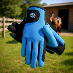 Conjunto de Equitación de Verano, Guantes de Equitación Unisex con Silicona Impresa, Tejido Elástico Transpirable Sintético - Product Image 3