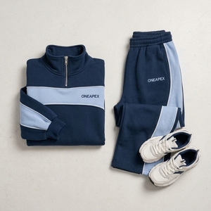Conjunto Deportivo de Felpa para Mujer, Sudadera con Cierre de Cremallera, Pantalones Anchos, Ropa Casual de Calle, Conjunto de Dos Piezas, Ropa Deportiva Premium ONEAPE - Product Image 4