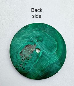 Natural Malachite Watch Dial : 31.50 mm Round One Sided Polished Watch <b>Face</b> - Product Image 6
