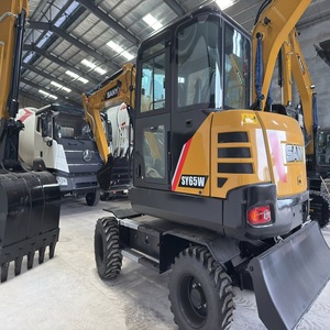 รถขุดขนาดเล็ก Sany Sy65w แบบมีล้อ ขับเคลื่อนด้วยพลังขับที่ทรงพลัง เหมาะสำหรับงานก่อสร้างในเขตเมือง และงานหนัก - Product Image 4