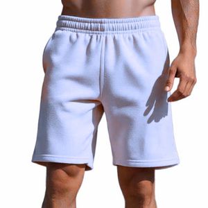 Shorts tricotés unis pour hommes, décontractés, en coton, avec cordon de serrage à la taille, respirants, taille mi-haute, confortables pour l'été - Product Image 4