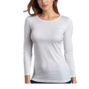 T-shirt de sport à manches longues et col rond pour femmes, haut de yoga respirant à coupe ajustée pour la course à pied, fitness, manches longues à la mode, nouvel arrivage - Product Image 1