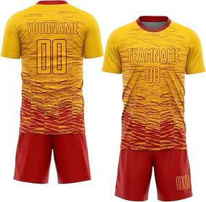 Uniforme de Fútbol Personalizado Transpirable de Manga Corta con Estampado Rojo y Blanco, Negro y Verde, Camisetas de Tailandia - Product Image 4