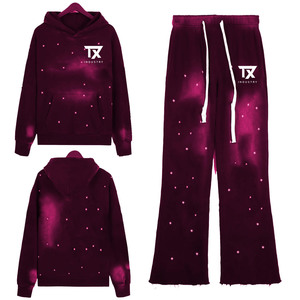 Conjuntos Deportivos de Invierno Unisex con Logotipo Personalizado de Fábrica de Pakistán, Conjuntos de Jogger de Marca Privada, Algodón Premium, Estampado Sólido, Lavado Ácido - Product Image 5