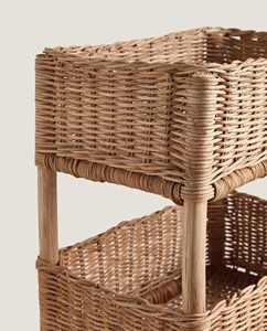 Boho Chic Natural Rattan <b>Shelving</b> Beautiful Seagrass <b>Box</b> Motif Bookcase Children Toy Organizer Lightweight Eco Friendly Rack - Product Image 4