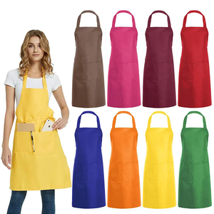 Wholesale OEM Custom Logo Polyester Bib <b>Apron</b> with Front Pocket Plain Color Chef <b>Apron</b> <b>for</b> Restaurant Cafe Kitchen <b>Cooking</b> BBQ - Product Image 1