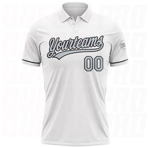 Camisetas Polo al por Mayor con Estampado Completo, Transpirables, de Secado Rápido, Corte Ajustado, para Hombre, Tallas Grandes, Blancas, Plateadas y Negras, para Golf - Product Image 5