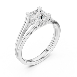 Anillos de Boda Clásicos Aries Jewel con Diseño de Tallo Dividido, Oro Sólido de 14K, Diamante Cultivado en Laboratorio IGI de Corte Princesa de 1-3CT, Regalo de Aniversario - Product Image 6