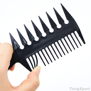 Professional Portable Custom Logo Home Eco-Friendly <b>Wide</b> Tooth Fork <b>Comb</b> Plastic Large Size Classic Style Adult Use - Product Image 5
