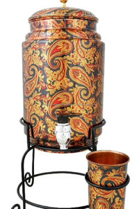 Handmade 5-Liter Ayurvedic Water Pitcher Pure <b>Copper</b> Matka Jug with Lid and Straw for Home & Hotel Use Direct From India - Product Image 6
