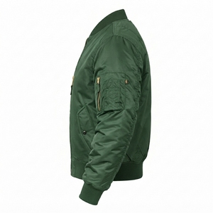 Men's Flight Bomber <b>Jacket</b> Greek Wear Sorority Products <b>Lightweight</b> Full Zip Ribbed Collar Casual Outerwear - Product Image 3