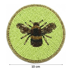 FAIZA CRAFT Sous-verres brodés à la main en perles de rocaille, motifs floraux, colorés, écologiques, taille personnalisable, modernes, 4x4 pouces - Product Image 5