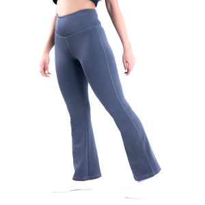 Vêtements de fitness, pantalon de yoga bleu foncé évasé, leggings évasés taille haute, leggings de yoga élégants pour femmes, fabricant pakistanais de leggings - Product Image 4