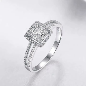 แหวนทองประดับเพชร GIA VCD เพชรเลี้ยงในห้องปฏิบัติการ แหวนหมั้น แหวนแต่งงานสำหรับผู้หญิง - Product Image 2