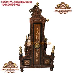 Columpio de madera tallada pesada para el hogar, diseño del Real Maharaja, Columpio de artesanía india exclusiva para sala de estar - Product Image 2