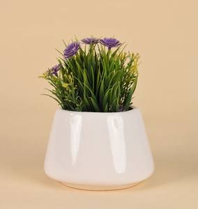 Maceta Redonda de Cerámica Esmaltada con Acabado Liso, Construcción Duradera, Elegante Decoración para Plantas de Interior - Product Image 4