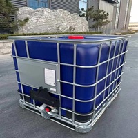 Réservoir IBC blanc de 1000 litres, fût carré en plastique pour le stockage d'eau ou d'essence, avec options en matériau ferreux durable noir ou bleu