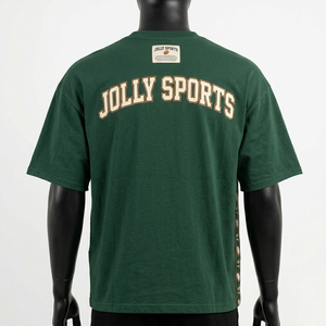 T-shirt oversize pour homme, 240 GSM, jersey de coton lourd, impression graphique verte, style streetwear - Product Image 2