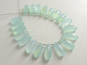 Calcédoine bleu Aqua à facettes larme pierre lâche perle faite à la main pour la fabrication de bijoux pierres précieuses 20X10MM - Product Image 3
