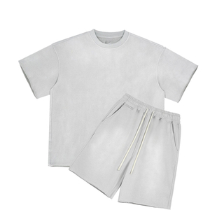 Nuevo Conjunto Deportivo de Otoño para Hombre, Camiseta Deportiva de Manga Corta, Pantalones Cortos de Entrenamiento, Tejido de Punto, Bordado, Transpirable, para Fitness, Running, Casual - Product Image 6