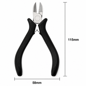 Black Handle Precision Side Cutter Mini Wire Cutter Flush Cutting Pliers Sharp <b>Edge</b> <b>Tool</b> for Jewelry Electronics Work - Product Image 4