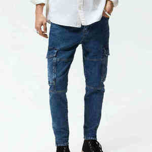 Jeans en denim coupe droite classique personnalisés, en coton premium, style streetwear, délavés, pantalons décontractés, fabricant de vêtements OEM, marque privée - Product Image 5