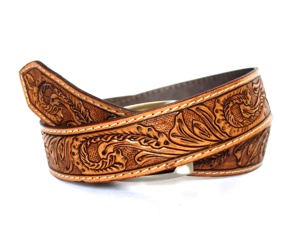 Cuero de vaca de grano superior clásico fuerte Unisex longitud personalizada estilo Vintage occidental diseño grabado Color marrón 3,5 cm ancho Pin - Product Image 2