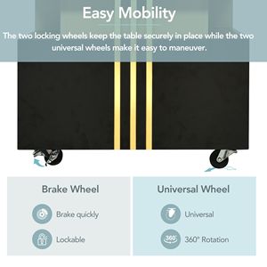 Mesa de Centro Rectangular Contemporánea TREND con Superficie de Imitación Mármol y Ruedas, Mesa de Café Moderna con Video - Product Image 5