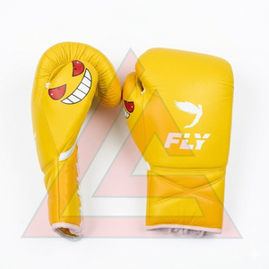 Factory Manufacture <b>Custom</b> Made Yellow Fly Boxing <b>Gloves</b> 100% Original Leather Professional Pro Punching Fly Boxing <b>Gloves</b> - Product Image 2