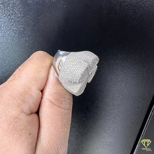 Iced Out Moissanite Diamond Oval <b>Ring</b> For Men Luxury <b>Statement</b> Jewelry - Product Image 1
