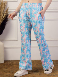 Nouveau pantalon de jogging tie-dye à taille élastique et cordon de serrage, motif floral, en coton tricoté, pour l'automne - Product Image 2