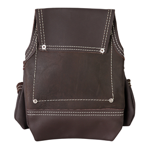 Brown Leather Tool Bag With Adjustable Strap 5-9 Pockets Wrench Screwdriver Tape Measure Holder Multi Compartment Waist Bag - Product Image 3