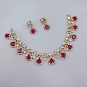 JeweleMarket Women's Gold Plated Crystal Rhinestone Ethnic <b>Beads</b> Wedding Engagement Anniversary Gift Necklace Earring <b>Set</b> - Product Image 1